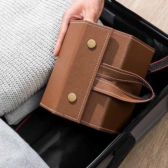 Hộp đựng mắt kính bằng da PU nhiều ngăn đa năng tiện lợi. Lệ