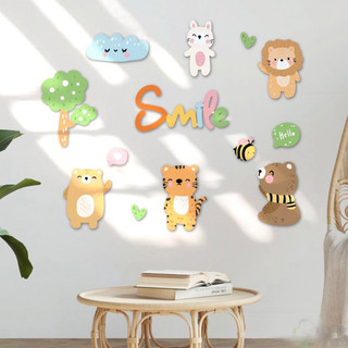   Kèm băng dính  Set tranh dán tường gỗ decor trang trí phòng ngủ phòng khách trường lớp mầm non quà tặng cho bé 