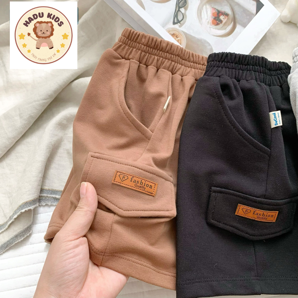 Quần đùi bé trai, quần đùi cho bé chất cotton cao cấp GIẢ TÚI HỘP mềm mịn, đường may xịn sò - HADU KIDS 11-27kg