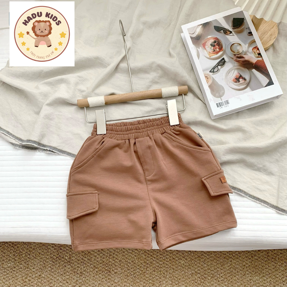 Quần đùi bé trai, quần đùi cho bé chất cotton cao cấp GIẢ TÚI HỘP mềm mịn, đường may xịn sò - HADU KIDS 11-27kg