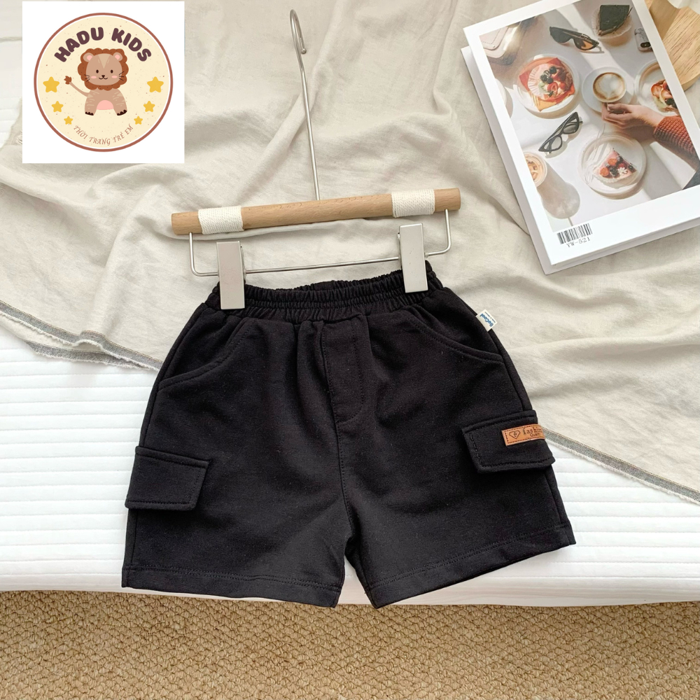 Quần đùi bé trai, quần đùi cho bé chất cotton cao cấp GIẢ TÚI HỘP mềm mịn, đường may xịn sò - HADU KIDS 11-27kg