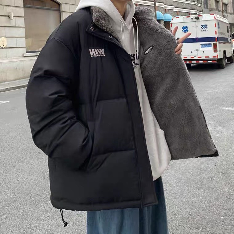 Áo khoác nam nữ lót lông cừu WIN - 𝗦𝗮̆̃𝗻 + 𝗛𝗮̀𝗻𝗴 𝗖𝗮𝗼 𝗖𝗮̂́𝗽 - Áo phao nam 3 lớp mặc được cả 2 mặt dày siêu ấm áo đại Hàn