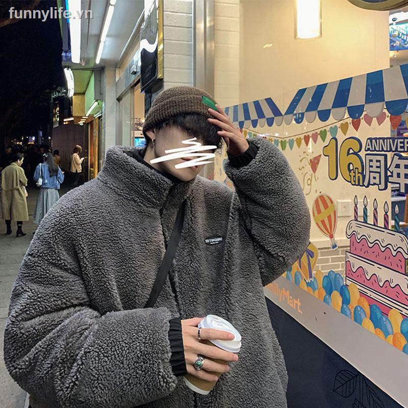 Áo khoác nam nữ lót lông cừu WIN - 𝗦𝗮̆̃𝗻 + 𝗛𝗮̀𝗻𝗴 𝗖𝗮𝗼 𝗖𝗮̂́𝗽 - Áo phao nam 3 lớp mặc được cả 2 mặt dày siêu ấm áo đại Hàn
