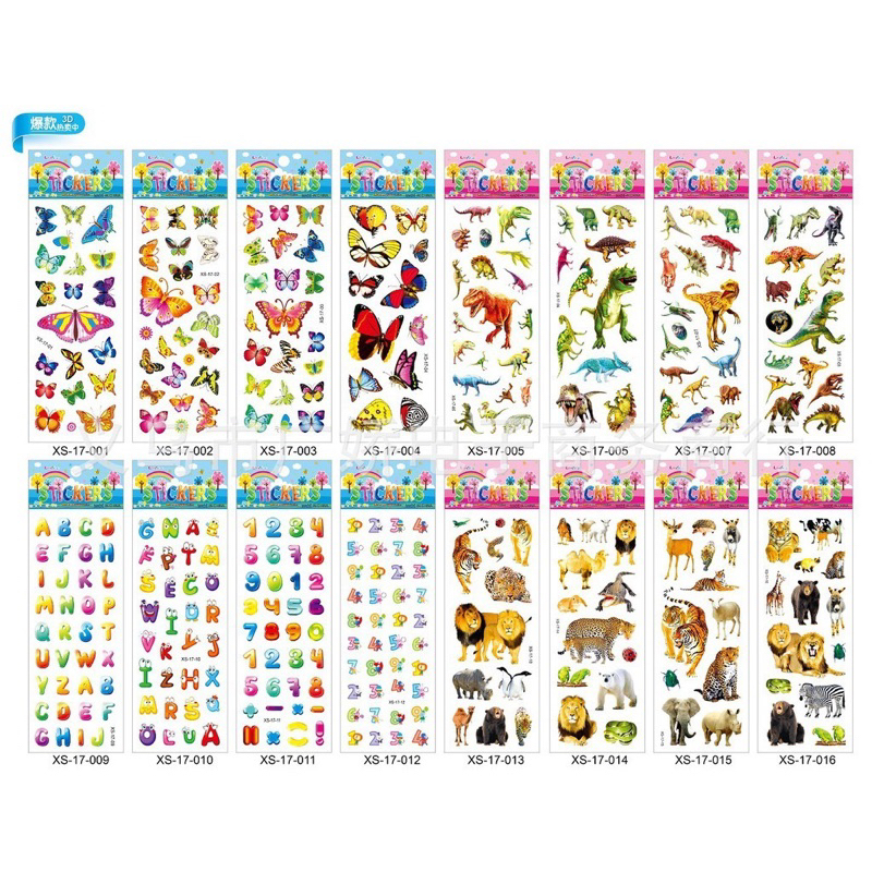 Hình dán sticker 3d nổi cute chống nước chữ động vật siêu nhân công chúa dễ thương trang trí cho bé trai gái