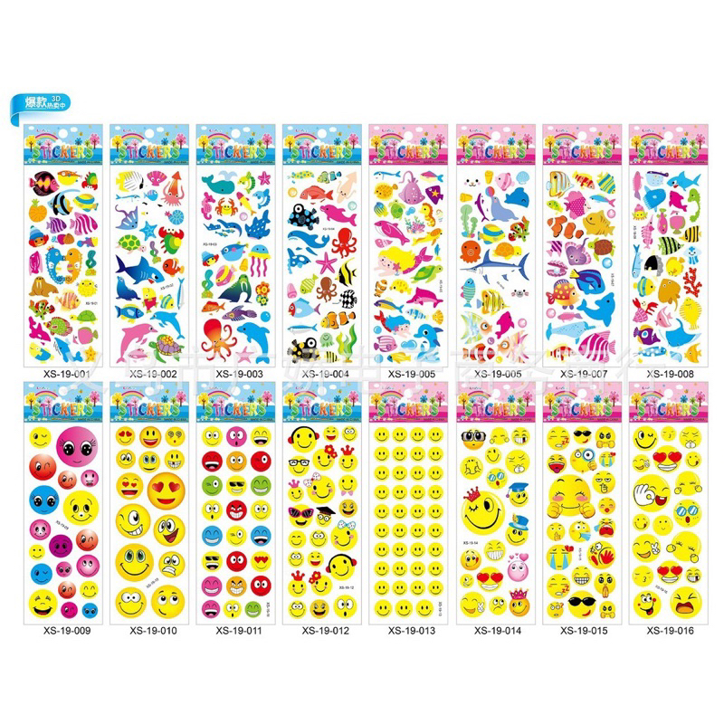 Hình dán sticker 3d nổi cute chống nước chữ động vật siêu nhân công chúa dễ thương trang trí cho bé trai gái