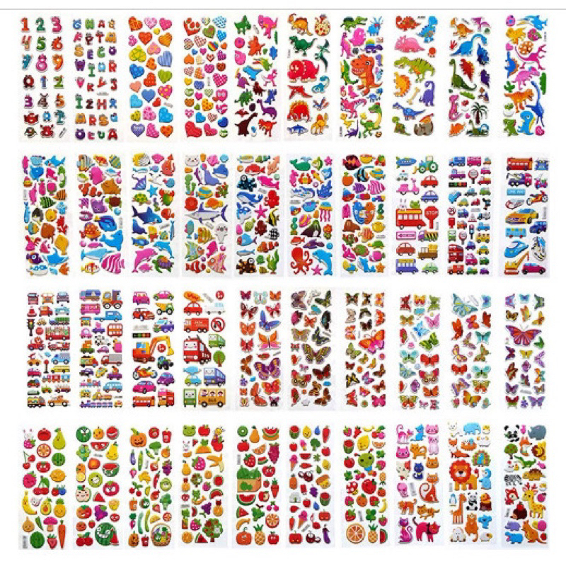 Hình dán sticker 3d nổi cute chống nước chữ động vật siêu nhân công chúa dễ thương trang trí cho bé trai gái