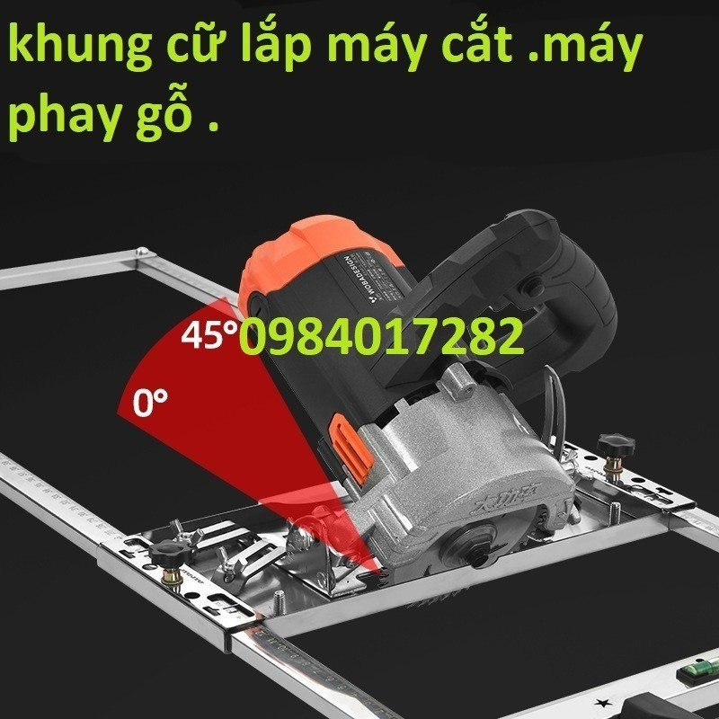 COMBO Bộ Khung đế và máy cắt. Hỗ trợ cắt góc 45 độ. cắt vát góc nghiêng .đế lắp được cả máy phay gỗ.