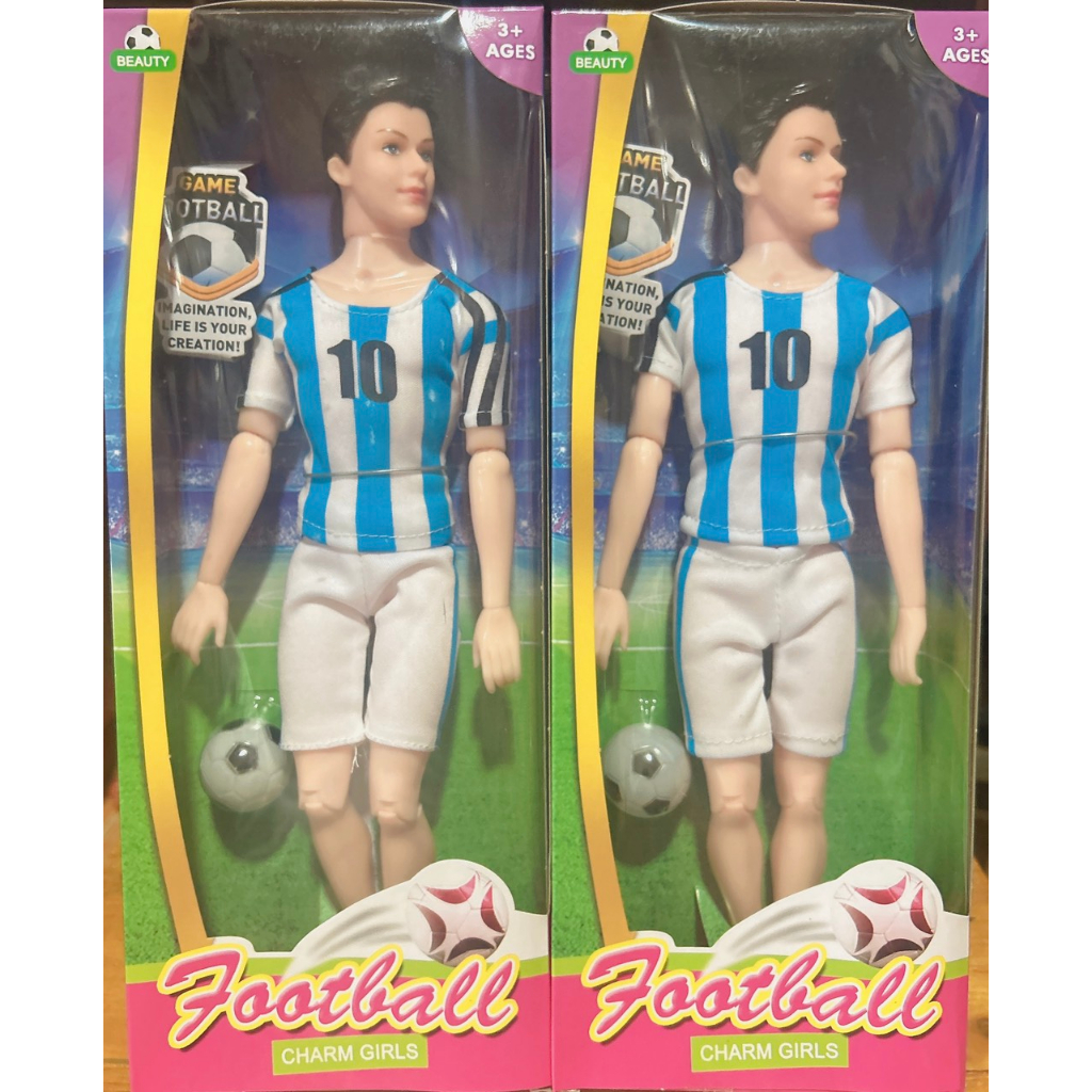 Hộp búp bê cầu thủ bóng đá số 10 cho bé có các khớp có thể tạo dáng cho bé