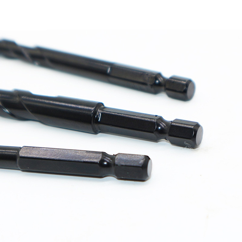 Bộ 5 mũi khoan đa năng chân lục giác 4 cạnh thép đen Nhật 12mm 10mm, 8mm 6mm