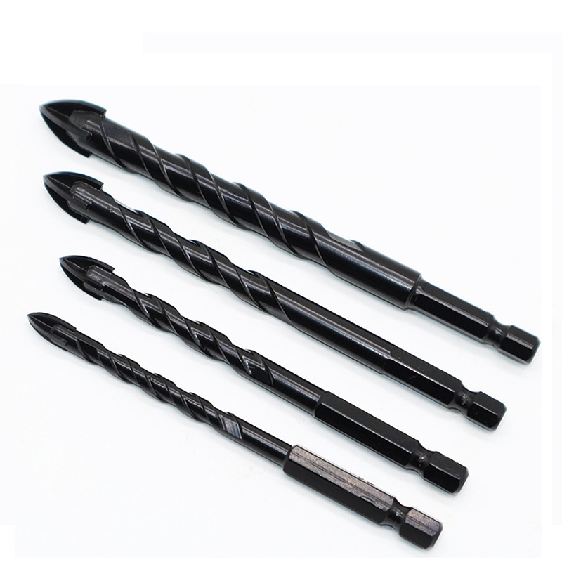 Bộ 5 mũi khoan đa năng chân lục giác 4 cạnh thép đen Nhật 12mm 10mm, 8mm 6mm