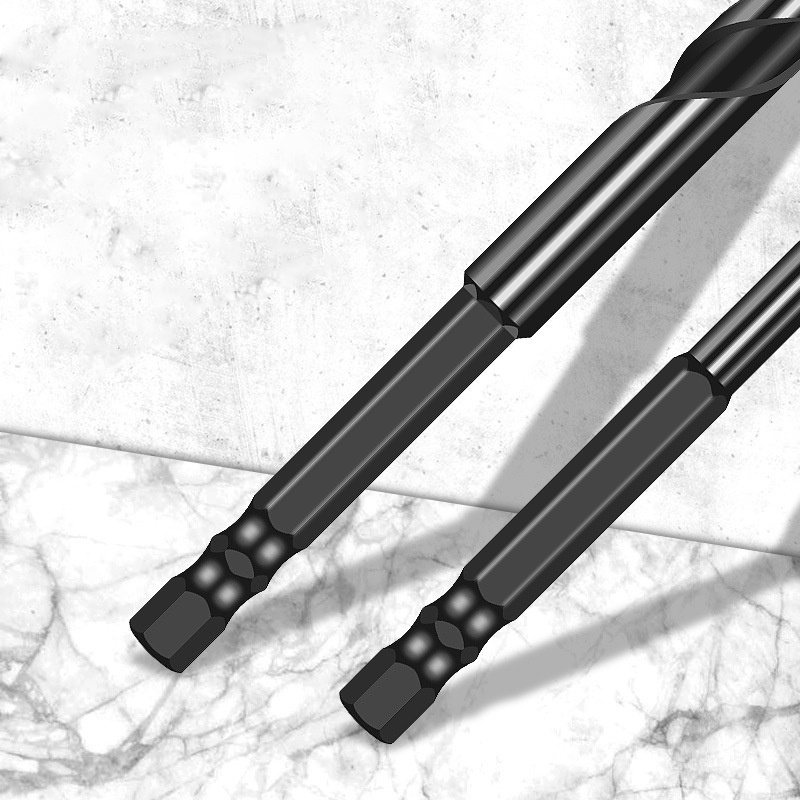 Bộ 5 mũi khoan đa năng chân lục giác 4 cạnh thép đen Nhật 12mm 10mm, 8mm 6mm