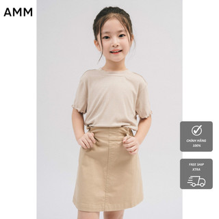 Chân Váy KID Bé Gái AMM Cạp Chun Basic, Chất Liệu Khaki Mềm Mịn, Thoáng Mát, Thấm Hút Tốt, Đáng Yêu G-SK21W-001