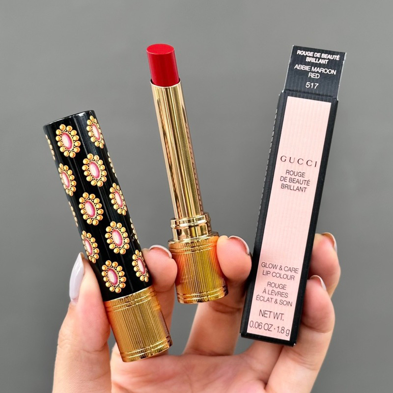 Son GUCCI 517 Abbie Maron Red đỏ hồng siêu hot💄