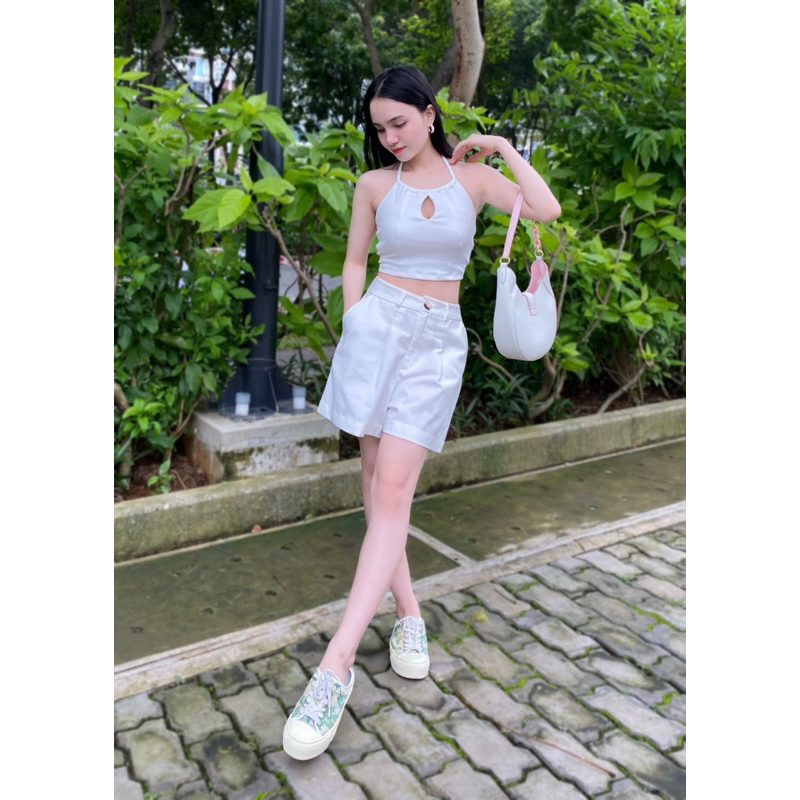 SET ÁO YẾM  + SHORT TRẮNG