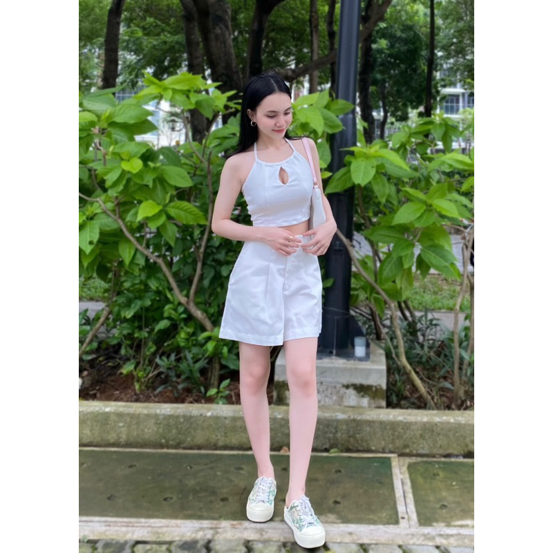 SET ÁO YẾM  + SHORT TRẮNG