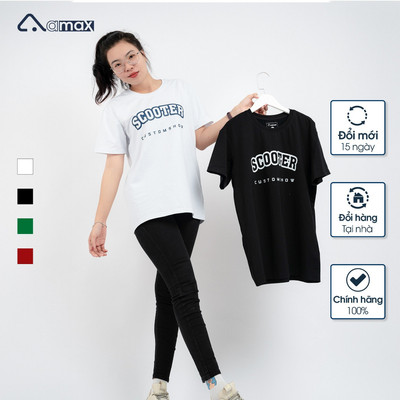 Áo thun nữ AMAX in chữ SCOOTER vải cotton USA cao cấp