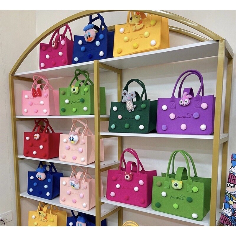 Túi xách vải nỉ hoạt hình dễ thương cho mẹ và bé