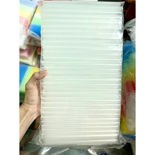 Ống hút phi 12 loại ngắn trắng trong 1 đầu nhọn - chiều dài ống 19cm