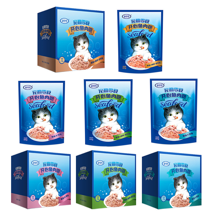 Pate cho mèo Seafood Thức ăn ướt cho mèo tăng cân dạng gói thơm ngon Surica AV07
