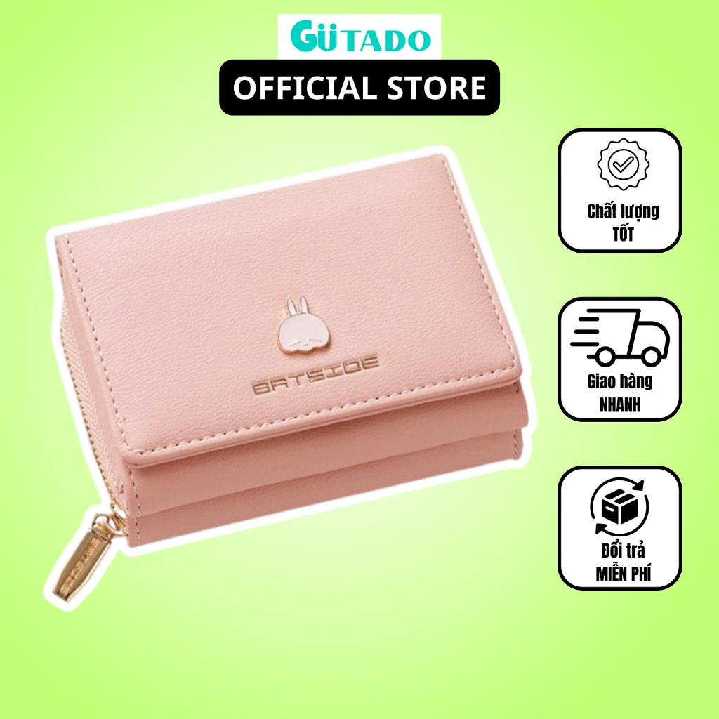 Ví nữ ngắn mini cầm tay BATSIOE nhỏ gọn nhiều ngăn đựng tiền dễ thương da cao cấp cực đẹp giá rẻ BS03 - GUTADO