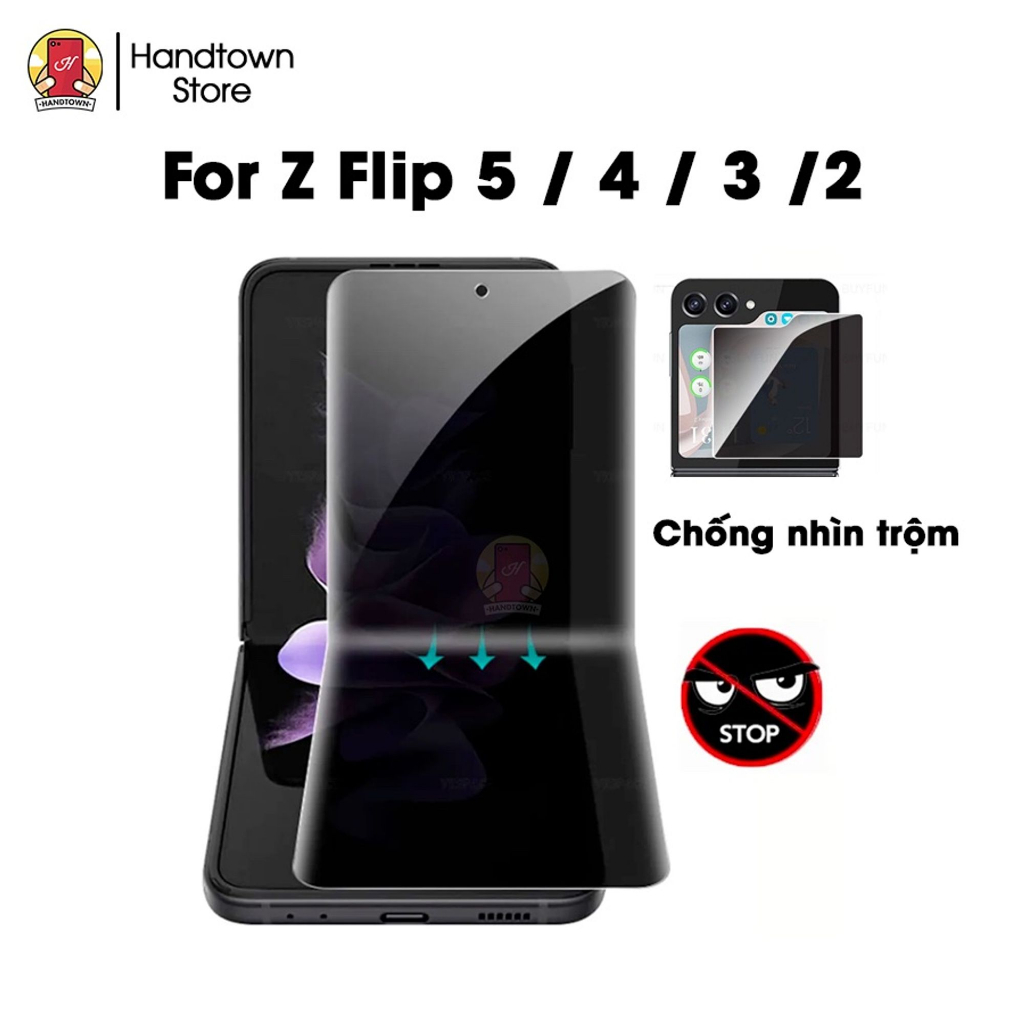 Miếng dán màn hình chống nhìn trộm Samsung Galaxy Z Flip Z fold 5 4 3 Flip Flip5 flip4 flip3 Zfold Dẻo 4 Lớp Handtown