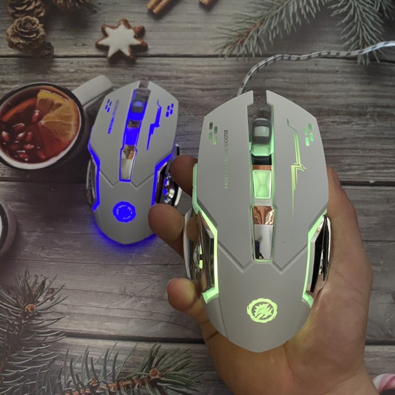 Chuột Máy Tính Gaming Có Dây Chuyên GAME PRO Full Led, Chuột Gamming Siêu Nhạy Chỉnh 800 - 3200DPI, Đế Di Kim Loại