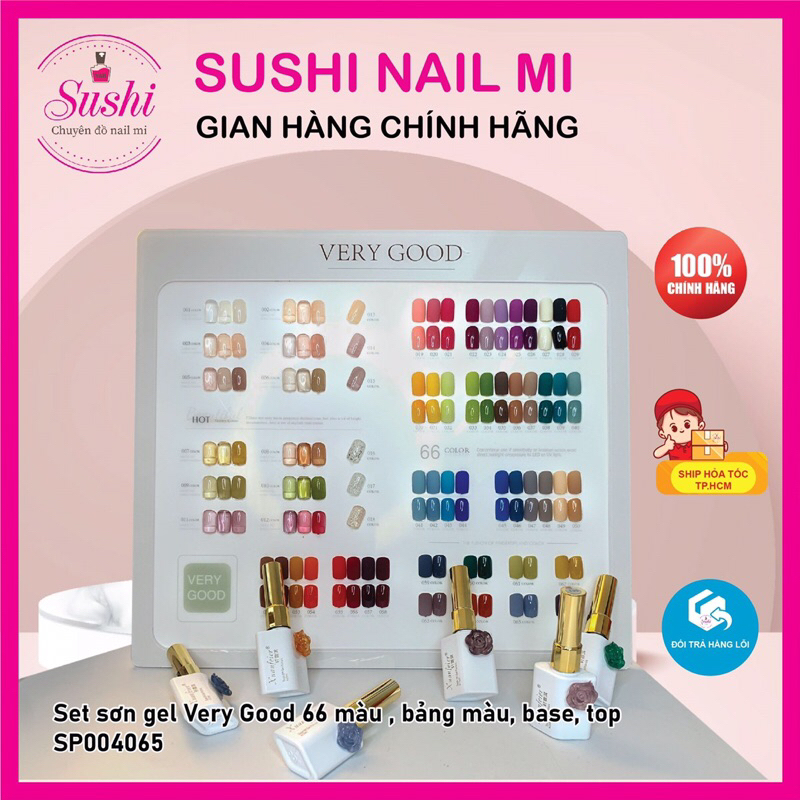 Set sơn gel Very Good 66 màu , bảng màu, base, top