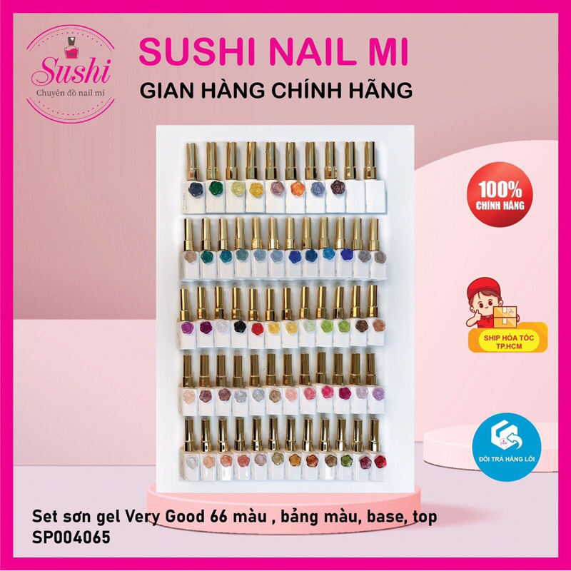 Set sơn gel Very Good 66 màu , bảng màu, base, top