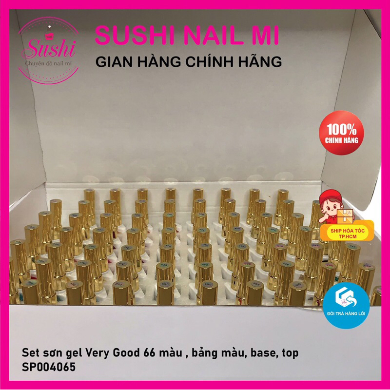 Set sơn gel Very Good 66 màu , bảng màu, base, top