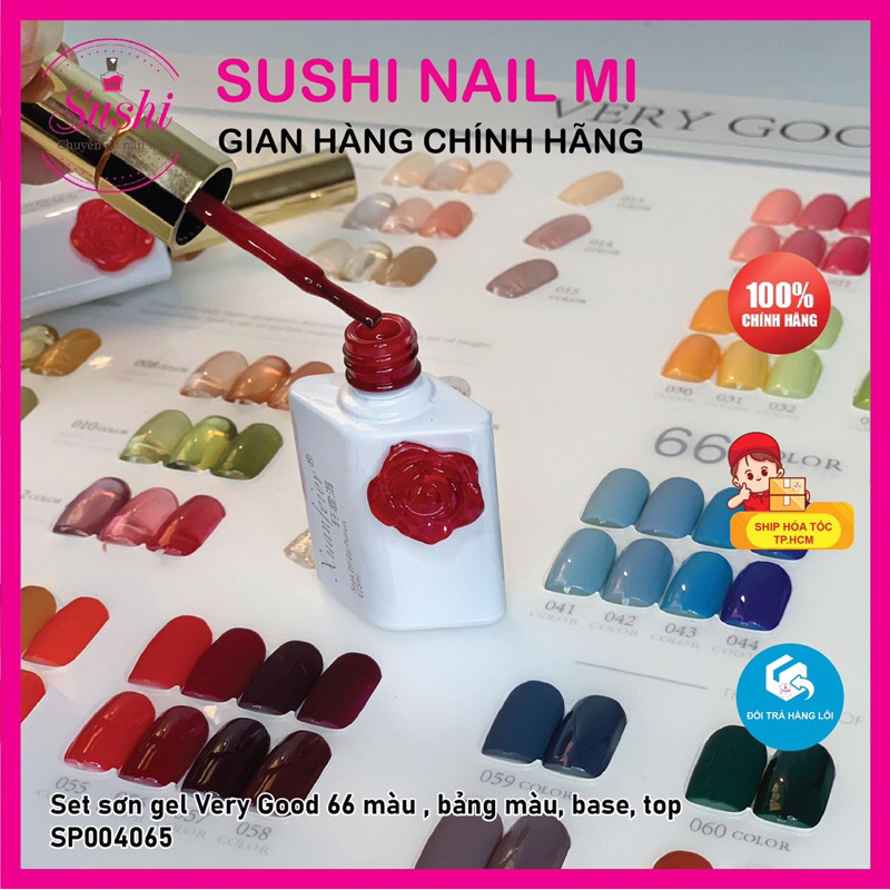 Set sơn gel Very Good 66 màu , bảng màu, base, top