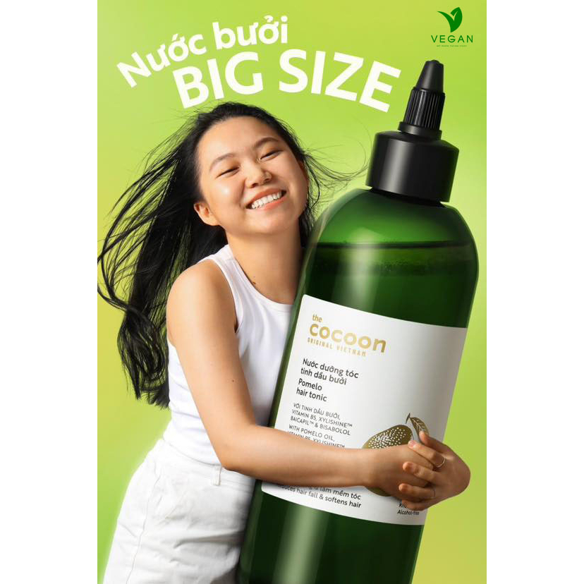 Combo dầu gội bưởi COCOON 500ML + Nước dưỡng tóc tinh dầu bưởi 310ml - Thuần Chay Việt Nam