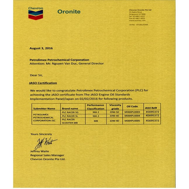 Nhớt xe số cao cấp Petrolimex PLC RACER SL 10W40 - Chính hãng