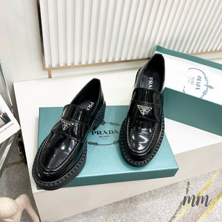 Giày lười nữ moca PR.A da bóng đế 5cm fullbox Bill túi