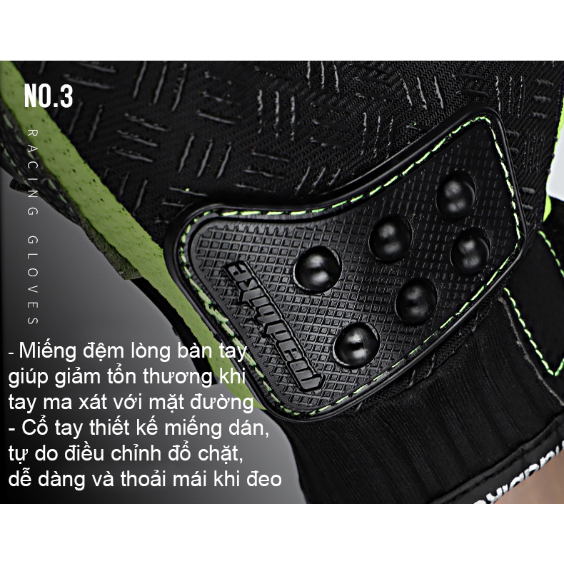 Đôi găng tay bọc thép, găng tay xe máy hở ngón cao cấp dành cho anh em đi phượt