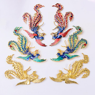 1 cặp phiến đúc họa tiết phượng hoàng 80*38mm nguyên liệu làm trâm làm trang sức cổ trang cosplay cổ phục có màu KC