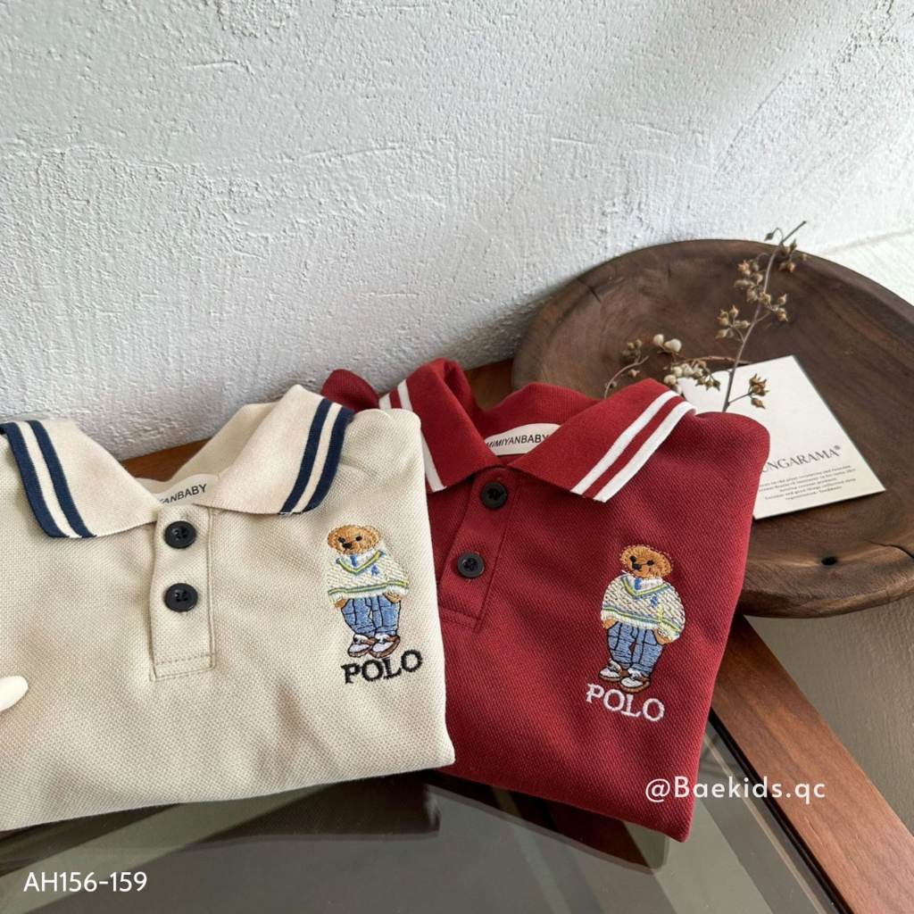 Áo polo dài tay cho bé trai thu đông BAE KIDS 11kg đến 34kg