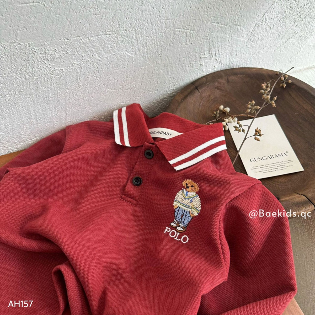 Áo polo dài tay cho bé trai thu đông BAE KIDS 11kg đến 34kg
