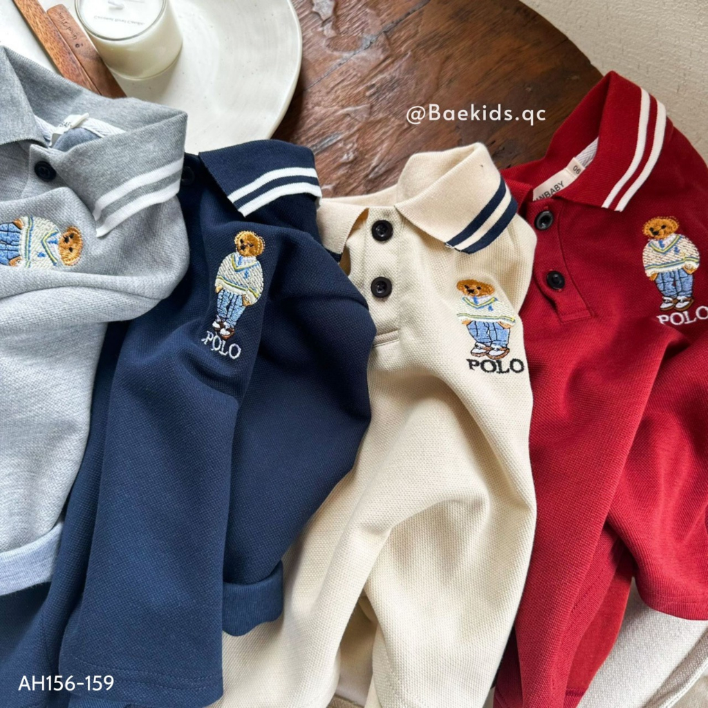 Áo polo dài tay cho bé trai thu đông BAE KIDS 11kg đến 34kg