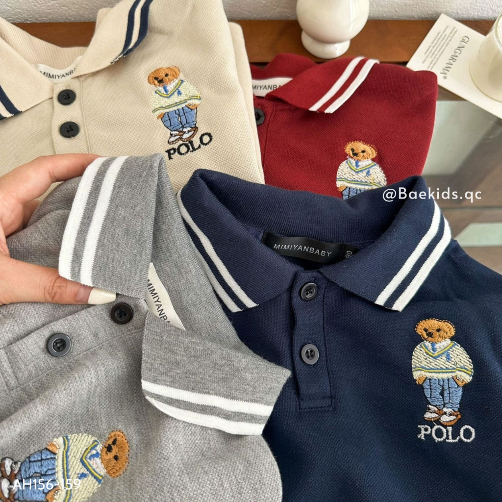 Áo polo dài tay cho bé trai thu đông BAE KIDS 11kg đến 34kg