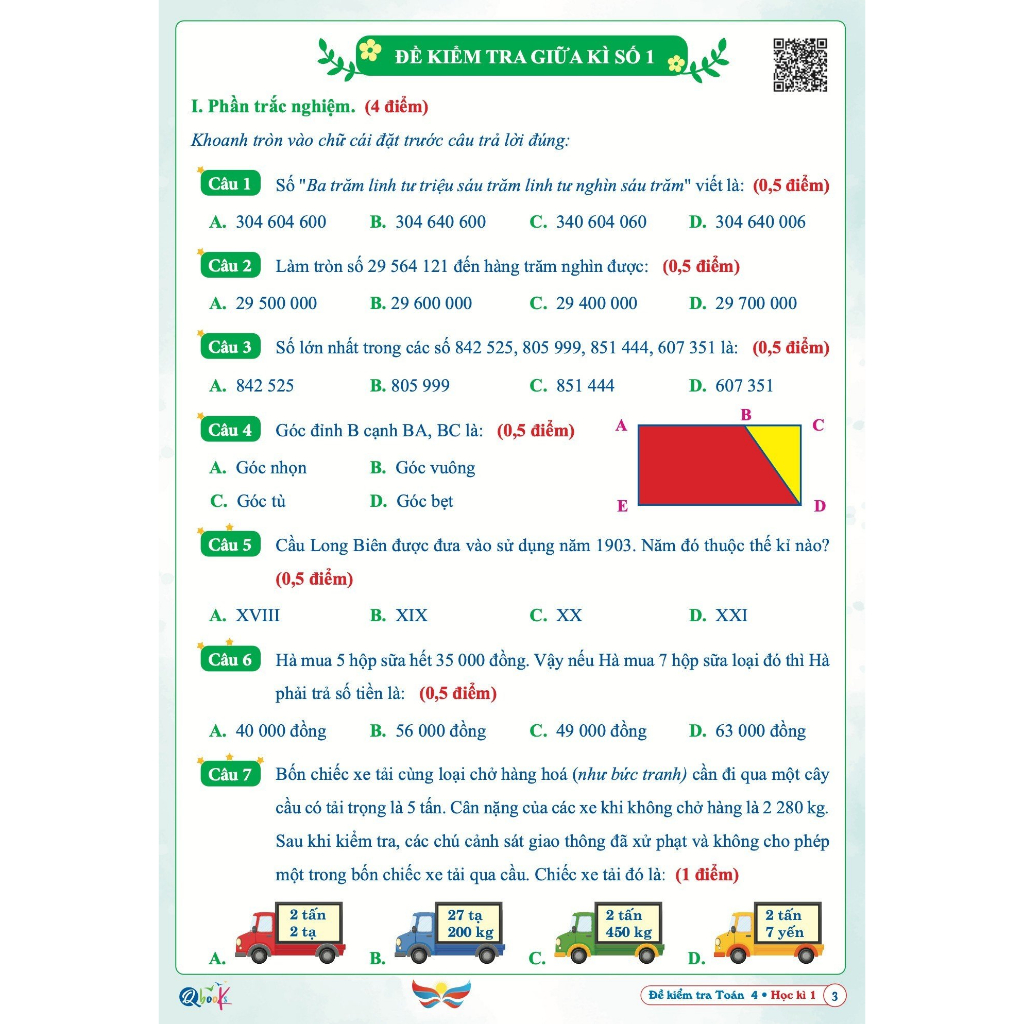 Sách - Combo Đề Kiểm Tra Toán và Tiếng Việt Dành Cho Học Sinh Lớp 4 - Chương Trình Cánh Diều Học Kì 1 (2 cuốn)