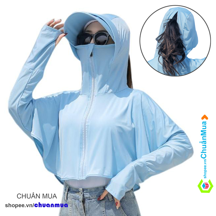 Áo Khoác Croptop Chống Nắng Tia Cực Tím UPF50+ ( Vải Lụa Thun Lạnh Thoáng Mát Dễ Chịu Thời Trang Mùa Hè Cho Nữ 2023 )