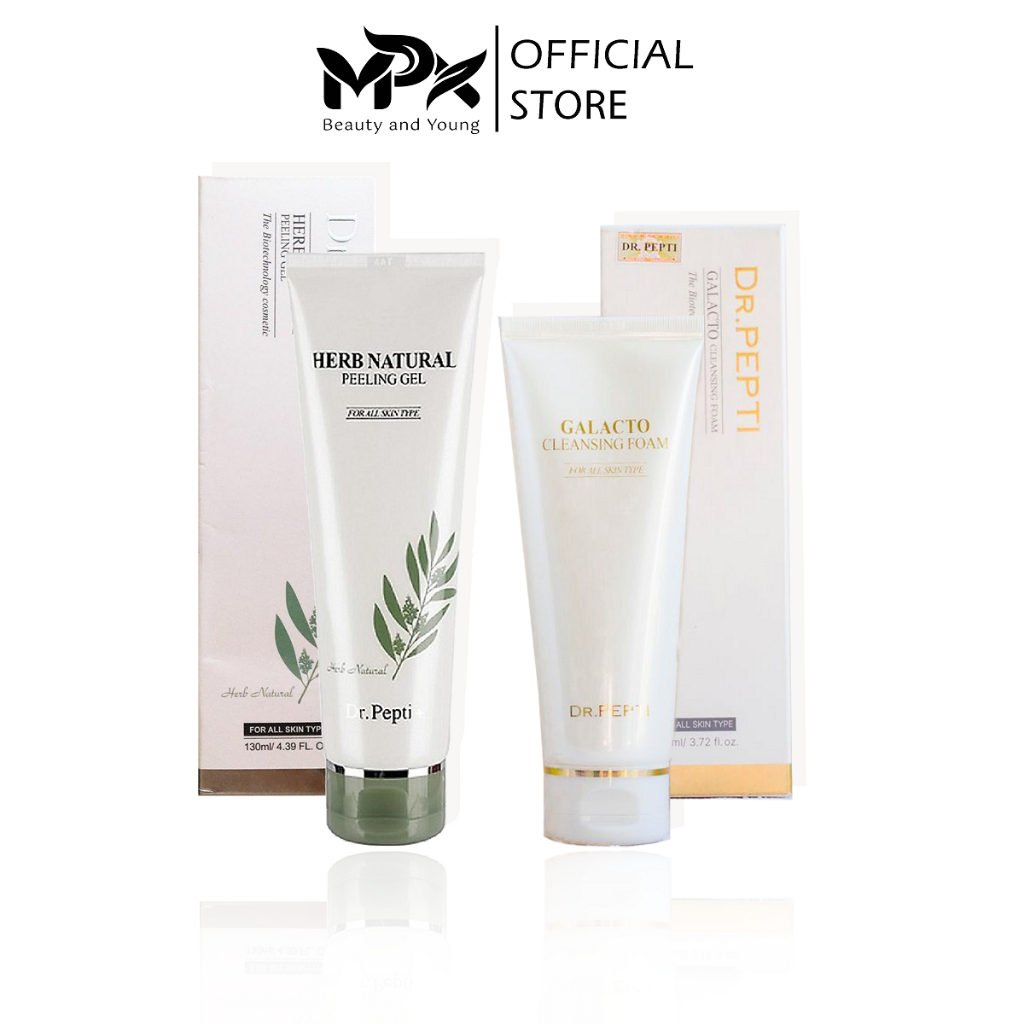 Sữa rửa mặt Dr.Pepti galacto cleansing foam 110 m - TDCt herb natural peeling gel 130ml Hàn Quốc - MPX
