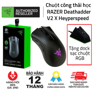 Chuột công thái học Razer Deathadder V2 Pro - tặng kèm dock sạc chuột hàng chính hãng bảo hành 12 tháng