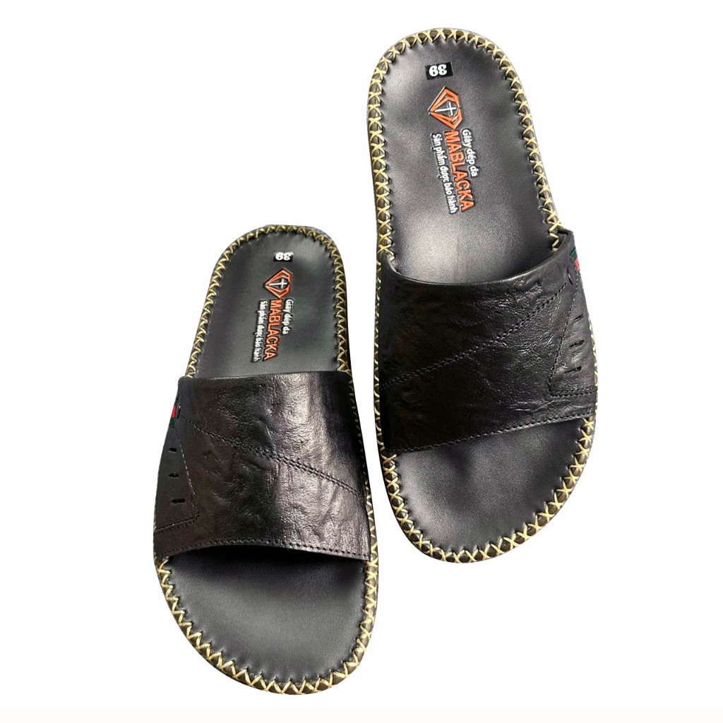 Dép nam doctor chất liệu da bò cao 2.5 đế may tay thủ công D104