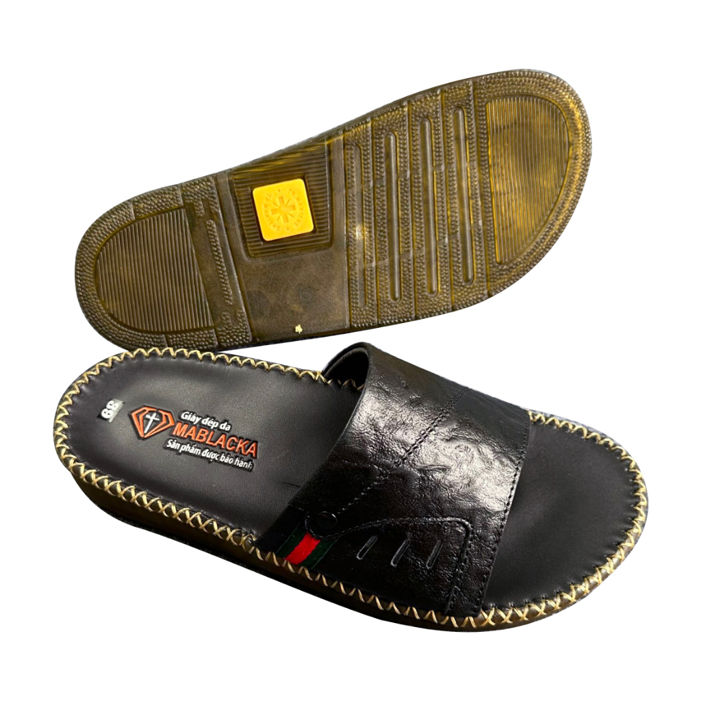 Dép nam doctor chất liệu da bò cao 2.5 đế may tay thủ công D104