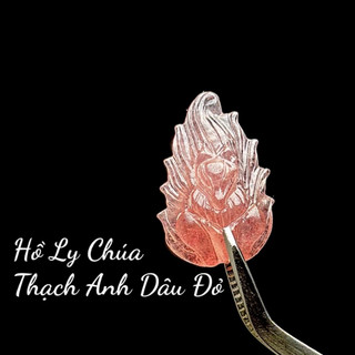 Mặt hồ ly chúa thạch anh dâu đỏ xanh tự nhiên