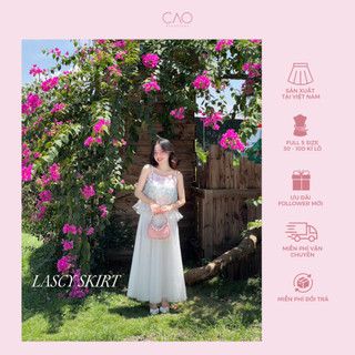 Chân váy 5 lớp LASCY SKIRT thiết kế bồng xoè có bigsize caocaobycaochen 2 màu trắng, hồng