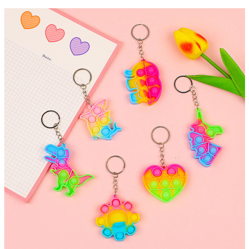 MÓC TREO CHÌA KHÓA POP IT NHIỀU MÀU HÌNH DÁNG ĐA DẠNG- BÓP TAY GIẢM STRESS