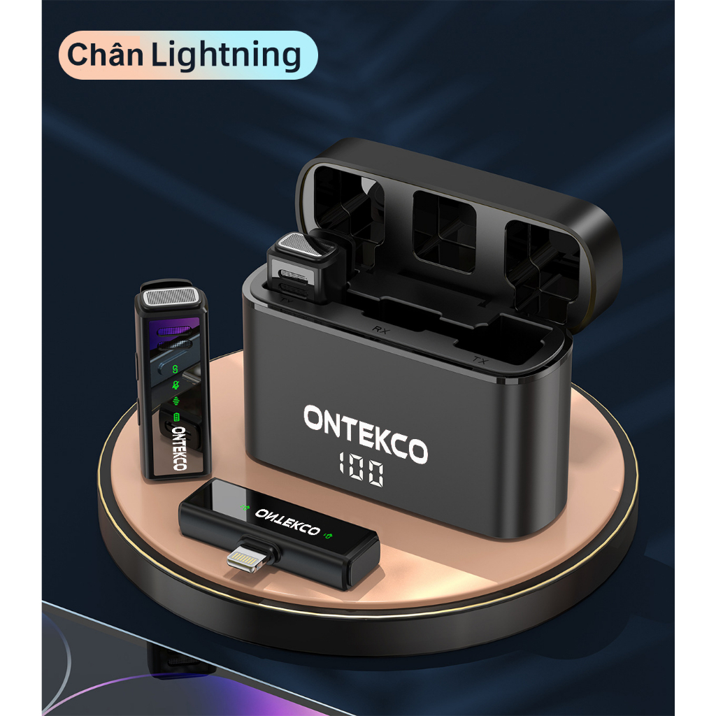 Míc thu âm không dây ONTEKCO A6s thế hệ mới nhất, lọc tiếng ồn