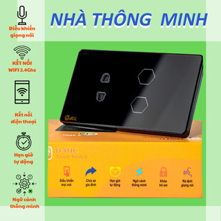 Công tắc thông minh kèm ổ cắm có điều khiển datic màu trắng│ điều khiển từ xa qua điện thoại _h2